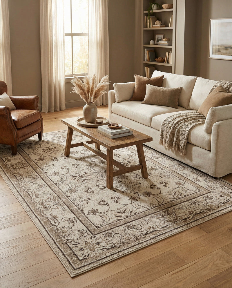 Horizon Collection Area Rug -  Meridian Rectangle Ivory  lifestyle 9
