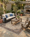 Patio Heritage Collection Area Rug -  Bower Rectangle Ivory  lifestyle 77