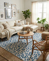 Savannah Escape Collection Area Rug -  Amazon (Blue) Square Blue  lifestyle 27