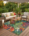 Coastal Terrace Collection Area Rug -  Pier Square Multi  lifestyle 31