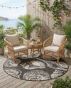 Seaside Haven Rugs Collection Area Rug -  Lighthouse (Black and White) Round Black and White  lifestyle 71