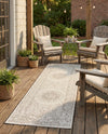 Patio Heritage Collection Area Rug -  Lafayette (Gray) Runner Gray  lifestyle 71