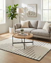 Monochrome Collection Area Rug -  Ash Rectangle Ivory White  lifestyle 24