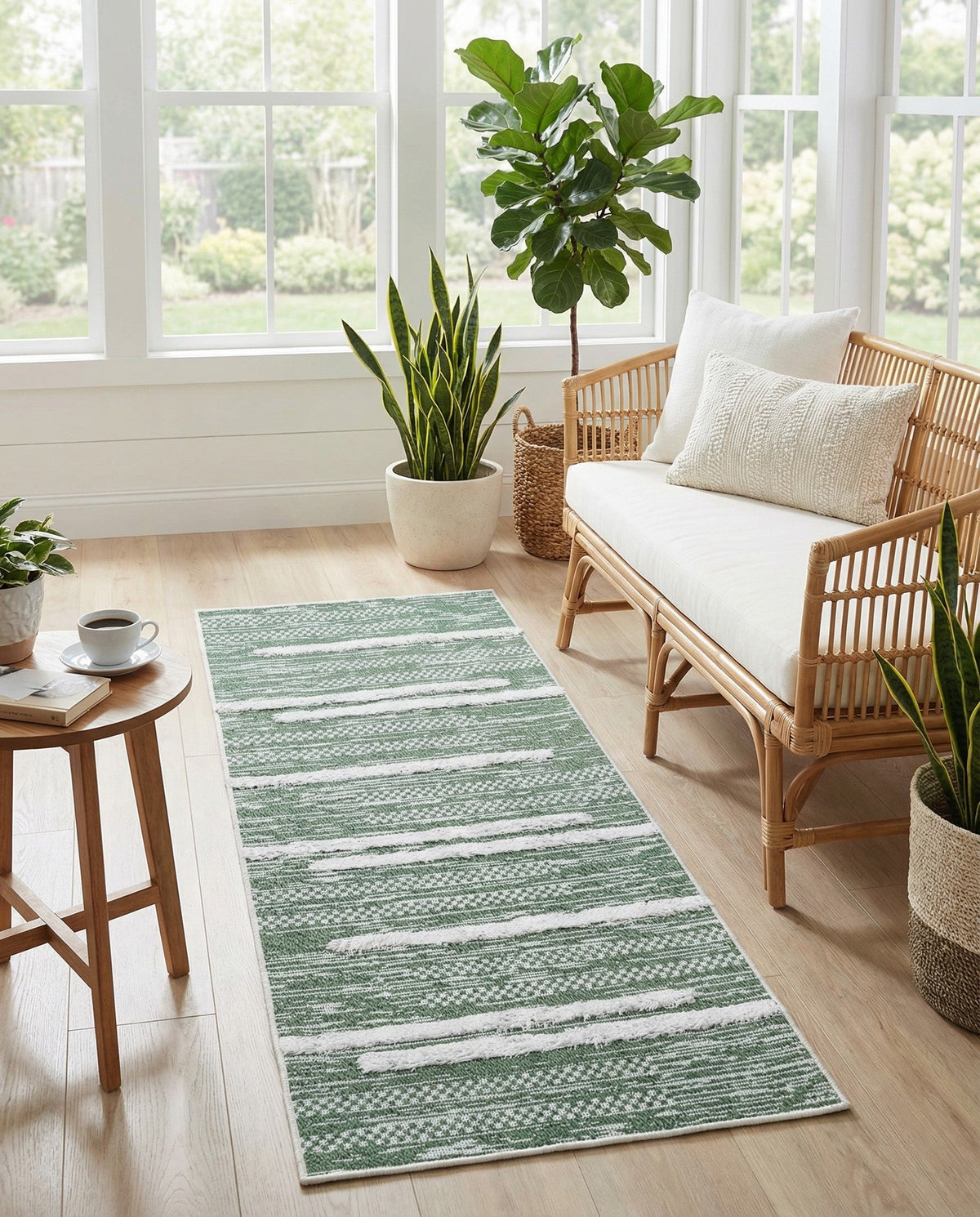 Cathedral Elegance Collection Area Rug - Chapel Runner Green  lifestyle 183