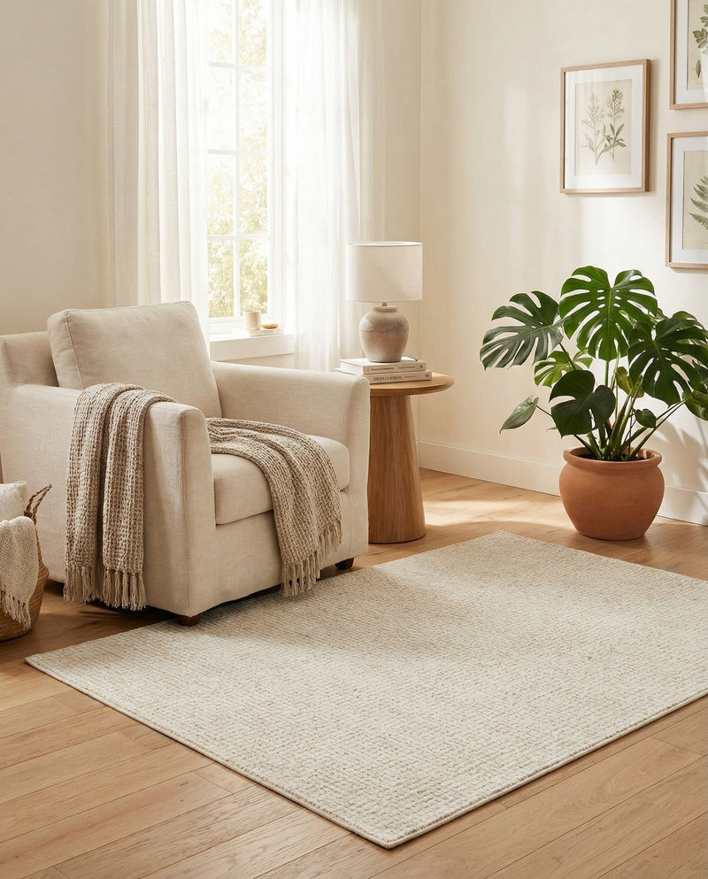 Aravalli Collection Area Rug -  Jaisalmer Rectangle Ivory White  lifestyle 60