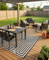 Urban Terrace Collection Area Rug -  Flatiron Rectangle Black and White  lifestyle 36