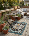 Outdoor Marrakesh Collection Area Rug -  Essaouira Rectangle Navy Blue  lifestyle 17