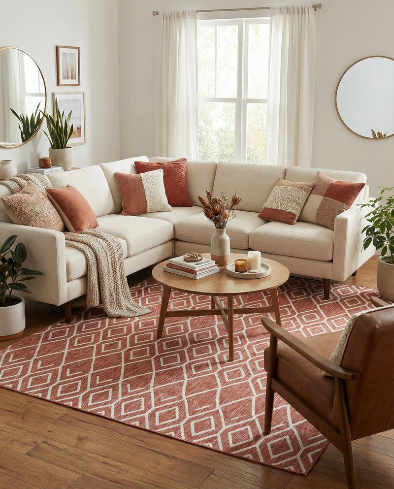 Urban Oasis Rugs Collection Area Rug -  Boulevard (Rust Red) Rectangle Rust Red  lifestyle 9