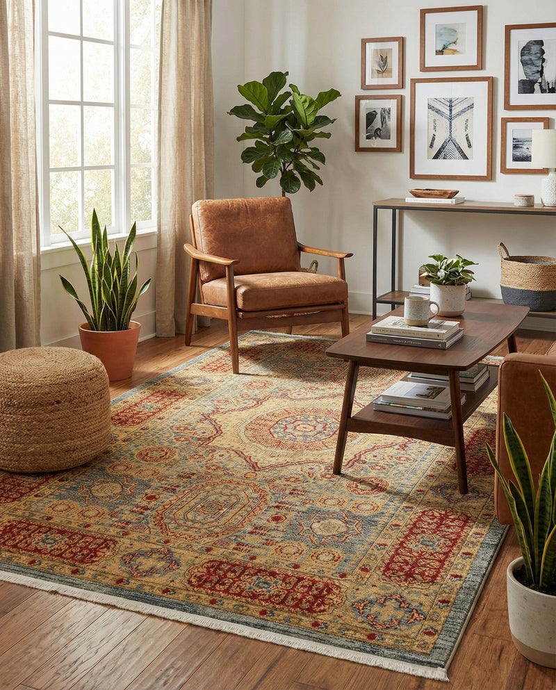 Ottoman Elegance Collection Area Rug -  Ephesus Rectangle Light Blue  lifestyle 41