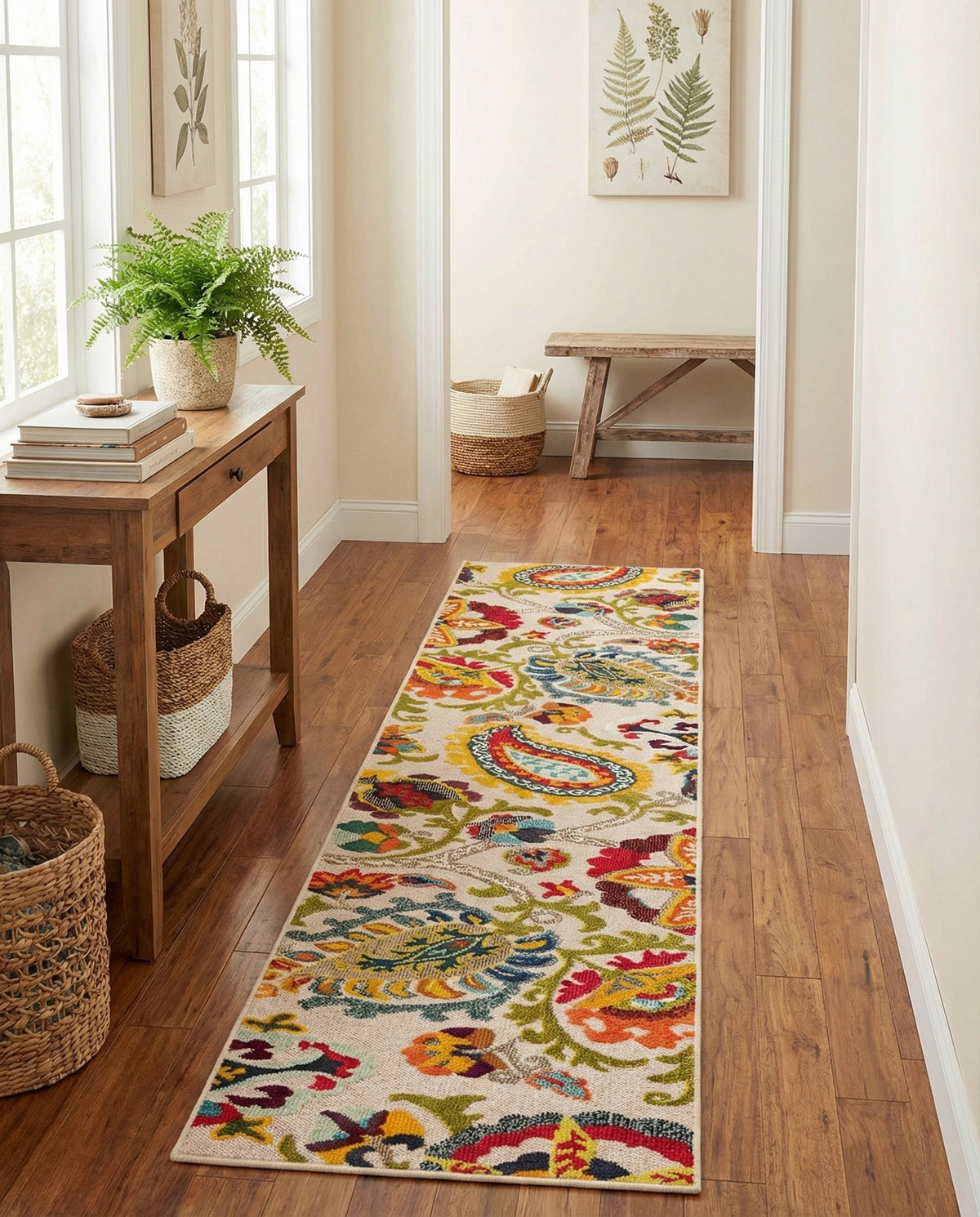 Outdoor Marrakesh Collection Area Rug - Fes Runner Multi Beige  lifestyle 163