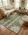 Desert Nomad Terrace Collection Area Rug - Sahara (Green) Rectangle Green  lifestyle 30