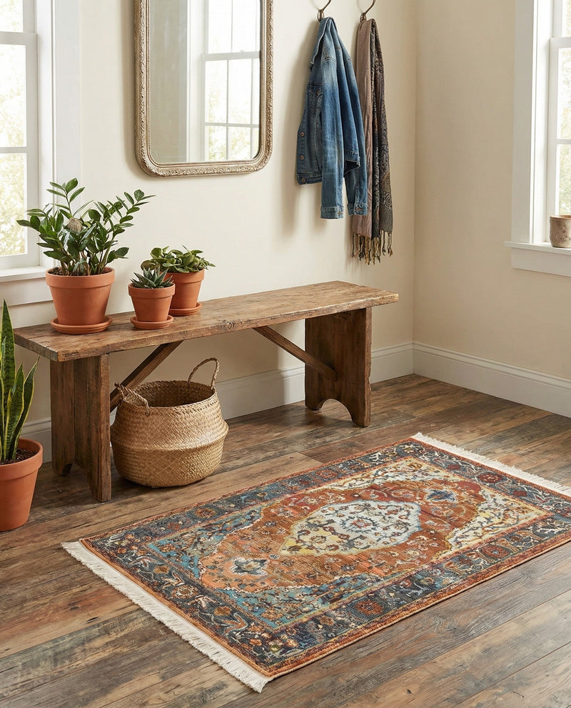Caribbean Breeze Collection Area Rug -  Vieques Rectangle Rust Red  lifestyle 15