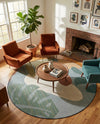 Coastal Terrace Collection Area Rug -  Boardwalk Round Blue  lifestyle 43