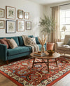 Tabriz Tapestry Collection Area Rug - Sahand (Terracotta) Rectangle Terracotta  lifestyle 15