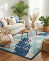 Bahama Breeze Outdoor Collection Area Rug -  CatCay Rectangle Gray Blue  lifestyle 47