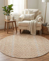 Garden Lattice Charm Collection Area Rug -  Pergola (Beige) Round Beige  lifestyle 49