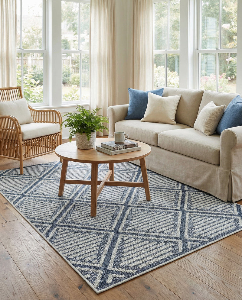 Savannah Pergola Collection Area Rug -  Eden Rectangle Navy Blue  lifestyle 7