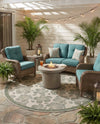 Coastal Terrace Collection Area Rug -  Marina Round Ivory and Beige  lifestyle 25