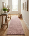 Cozy Comfort Shag Collection Area Rug - Haven (Pink) Runner Pink  lifestyle 38