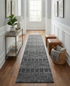 Marrakesh Lattice Collection Area Rug - Casablanca (Charcoal Gray) Runner Charcoal Gray  lifestyle 67