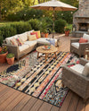 Outdoor Marrakesh Collection Area Rug -  Agadir Rectangle Multi Black  lifestyle 41