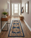 Eden Oasis Collection Area Rug -  Refuge (Blue) Runner Blue  lifestyle 76