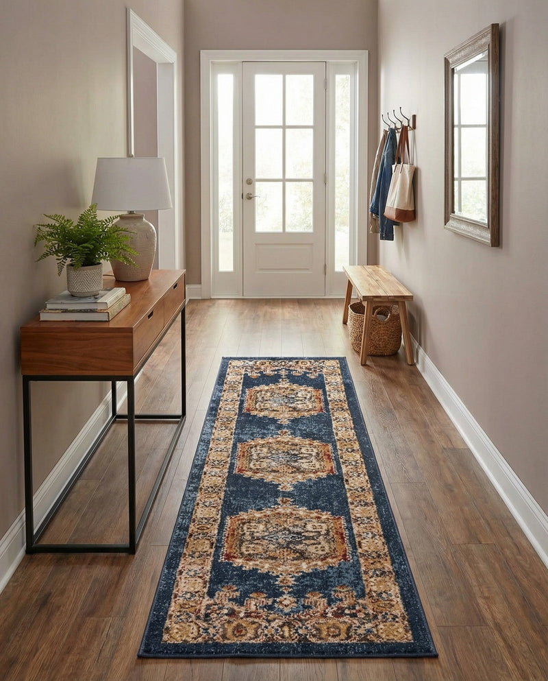 Eden Oasis Collection Area Rug -  Refuge (Blue) Runner Blue  lifestyle 76