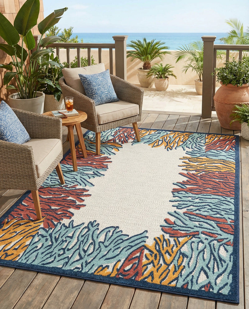 Caribbean Terrace Collection Area Rug -  Tortola Rectangle Multi  lifestyle 7
