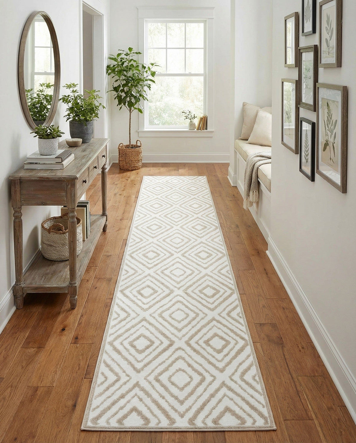 Sanctuary Retreat Collection Area Rug -  Oasis Runner Snow White  lifestyle 151