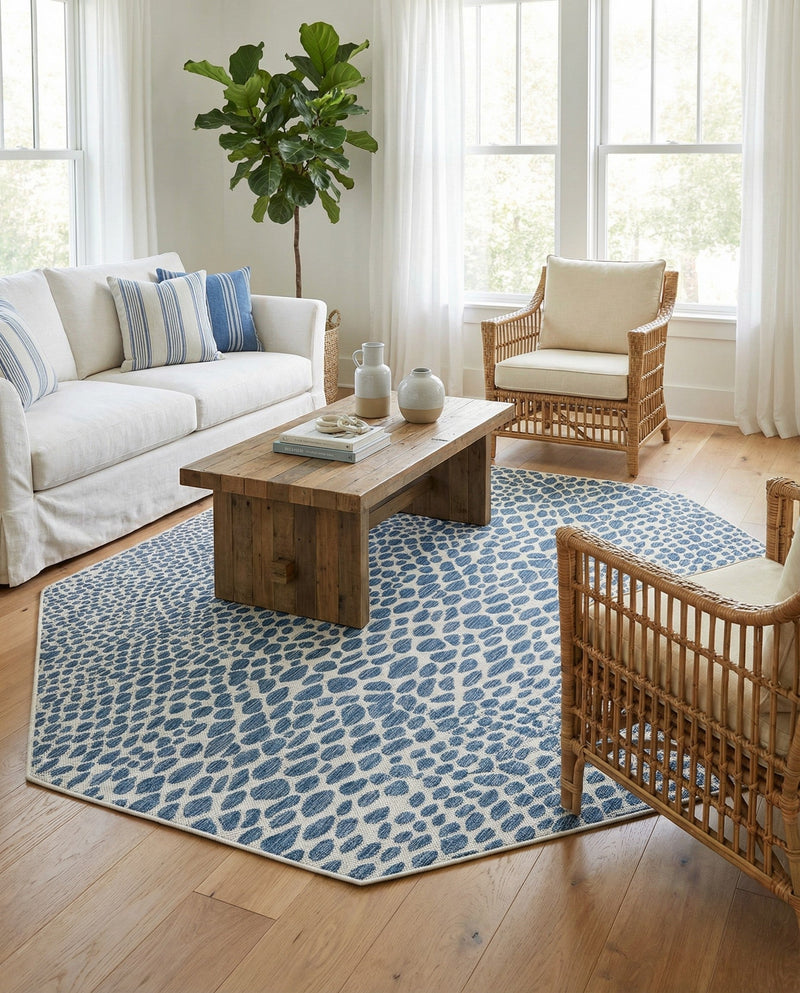 Urban Oasis Rugs Collection Area Rug -  Terrace (Blue) Octagon Blue  lifestyle 48