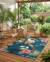 Seaside Blooms Collection Area Rug -  Leaf Rectangle Multi  lifestyle 22