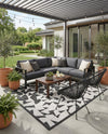 Urban Terrace Collection Area Rug -  Mercer Square Black and White  lifestyle 32