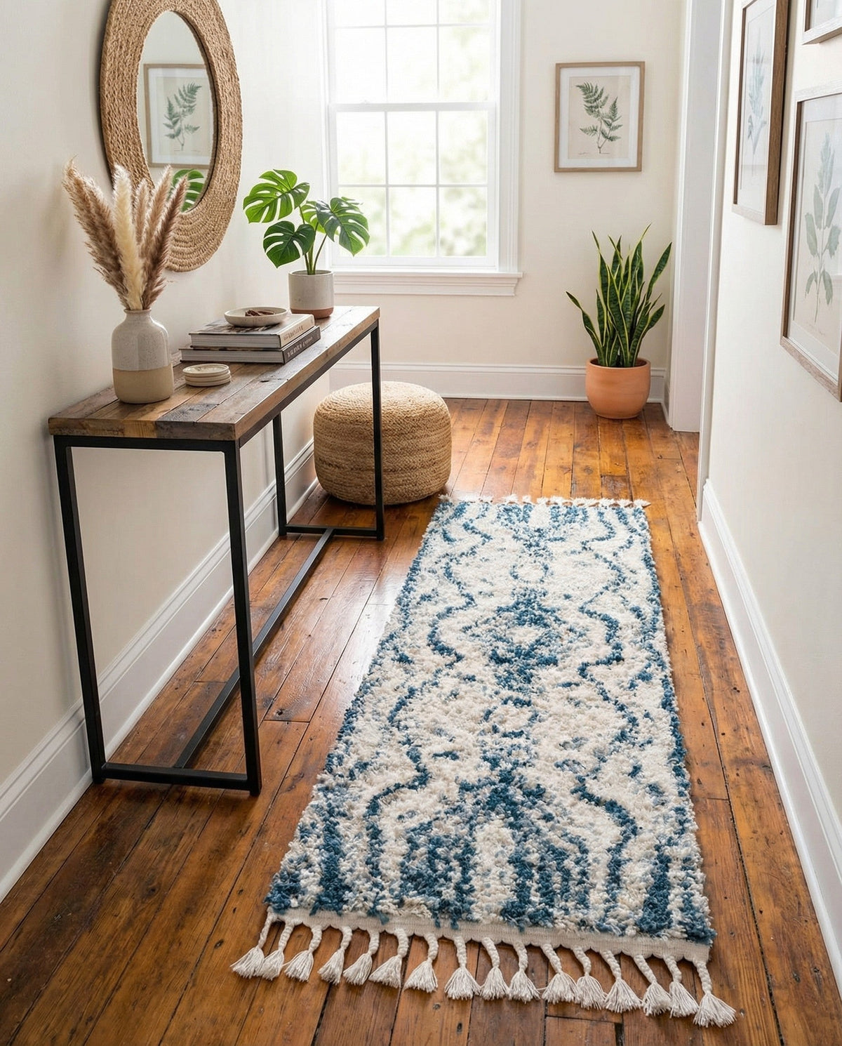 Cozy Cove Shag Collection Area Rug -  Seabreeze Runner Blue  lifestyle 50