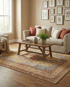 Patio Heritage Collection Area Rug -  Pergola Rectangle Blue and Light Brown  lifestyle 27