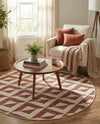 Urban Oasis Rugs Collection Area Rug -  Highrise (Rust Red) Round Rust Red  lifestyle 44