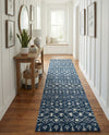Berber Lattice Shag Collection Area Rug - Atlas (Navy Blue) Runner Navy Blue  lifestyle 40