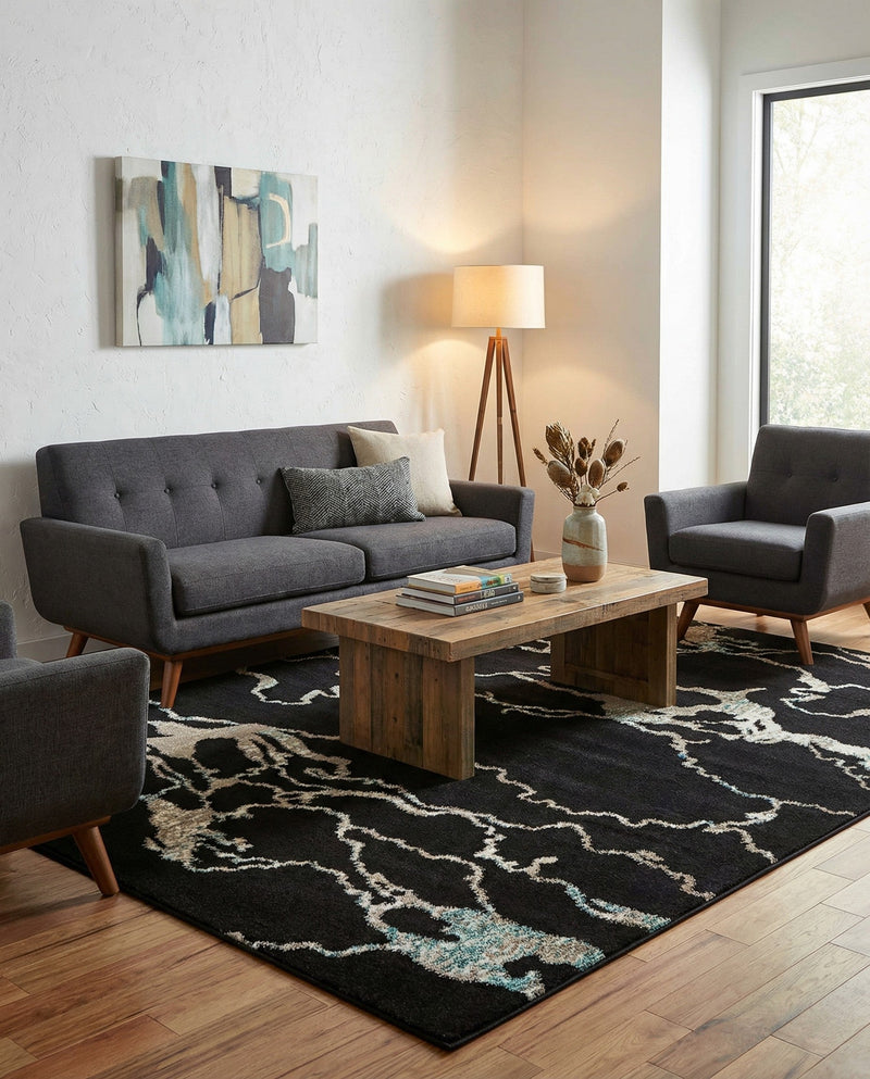 Brighton Terrace Collection Area Rug -  Aldrington Rectangle Navy Blue  lifestyle 40