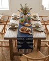 Thar Cotton Collection Area Rug - Jaisalmer (Navy Blue) Table Runner Navy Blue  lifestyle 61