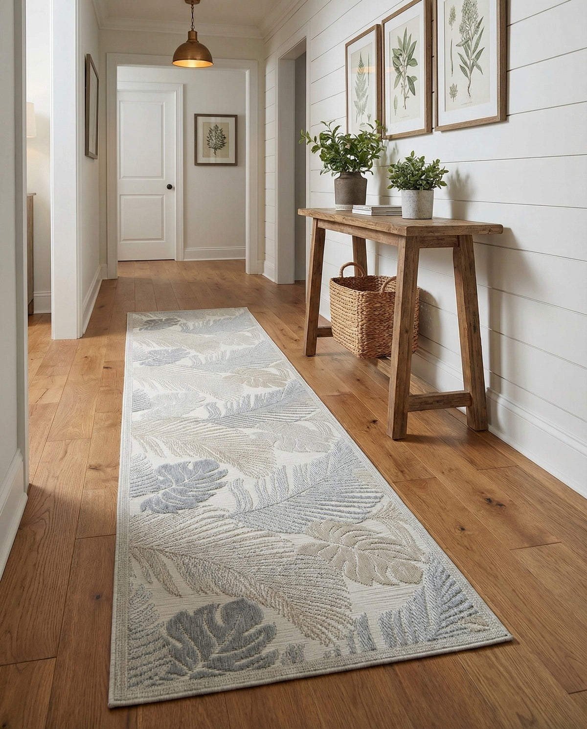 Seaside Blooms Collection Area Rug -  Tranquil Runner Gray  lifestyle 127