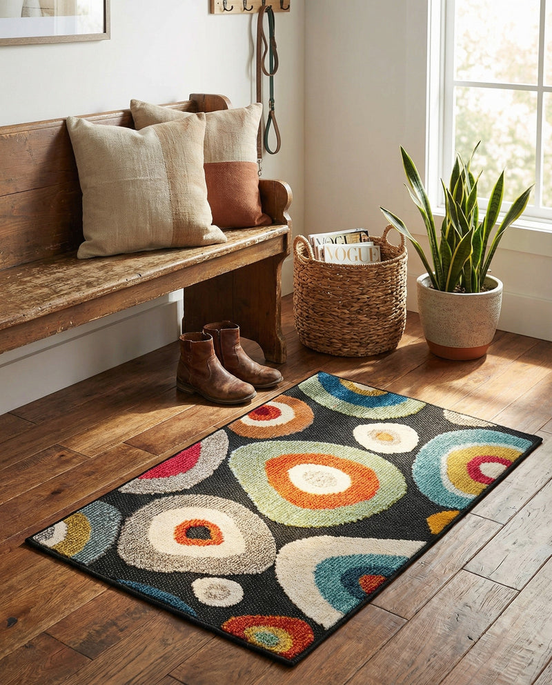 Outdoor Marrakesh Collection Area Rug -  Chefchaouen Rectangle Multi Black  lifestyle 13