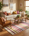 Seaside Stripes Collection Area Rug - Azul Rectangle White  lifestyle 13