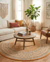 Soho Elegance Collection Area Rug -  Mercer (Orange) Round Orange  lifestyle 46