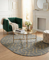 Hollywood Luxe Collection Area Rug - Sunset (Gray Gold) Oval Gray Gold  lifestyle 60
