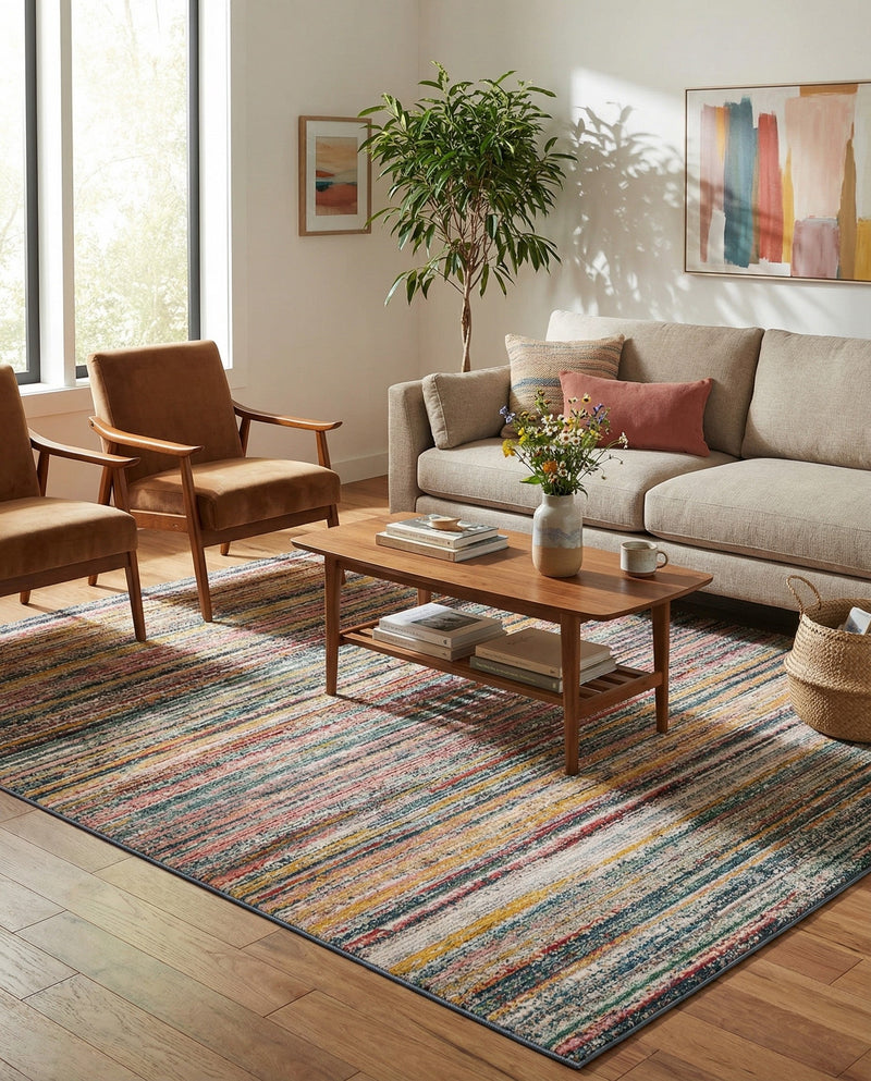 Jewel Oasis Collection Area Rug - Sapphire (Multi) Rectangle Multi  lifestyle 12