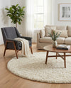 Eternal Plush Oasis Collection Area Rug -  Tranquility (Pearl) Round Pearl  lifestyle 28