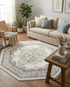 Beverly Grove Collection Area Rug -  Fairfax (Ivory) Octagon Ivory  lifestyle 19