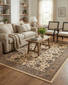 Isfahan Elegance Collection Area Rug - Naghsh-e Jahan (Ivory) Rectangle Ivory  lifestyle 21