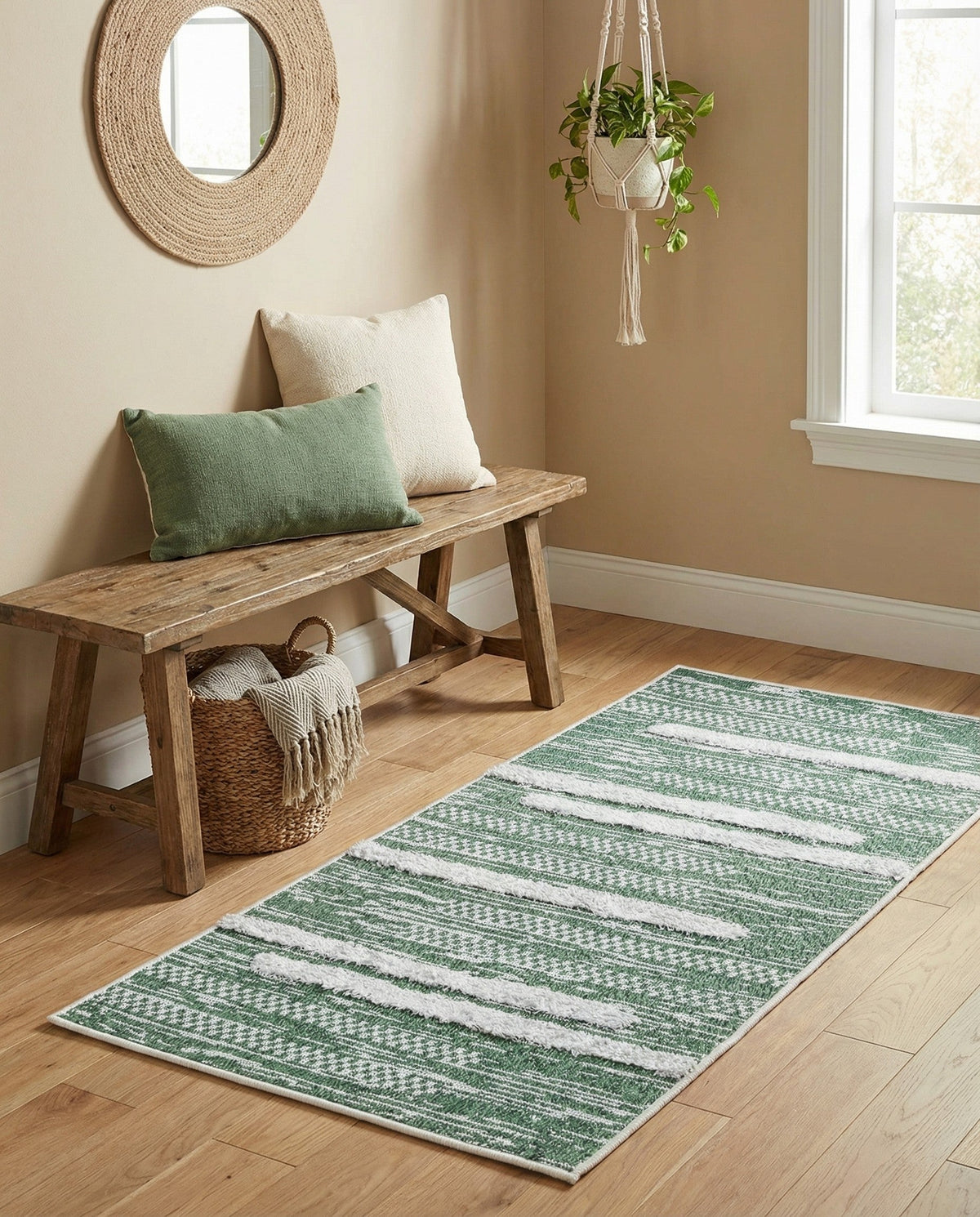 Cathedral Elegance Collection Area Rug - Chapel Runner Green  lifestyle 181