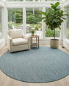 Seaside Serenity Collection Area Rug - Veranda (Teal) Round Teal  lifestyle 85