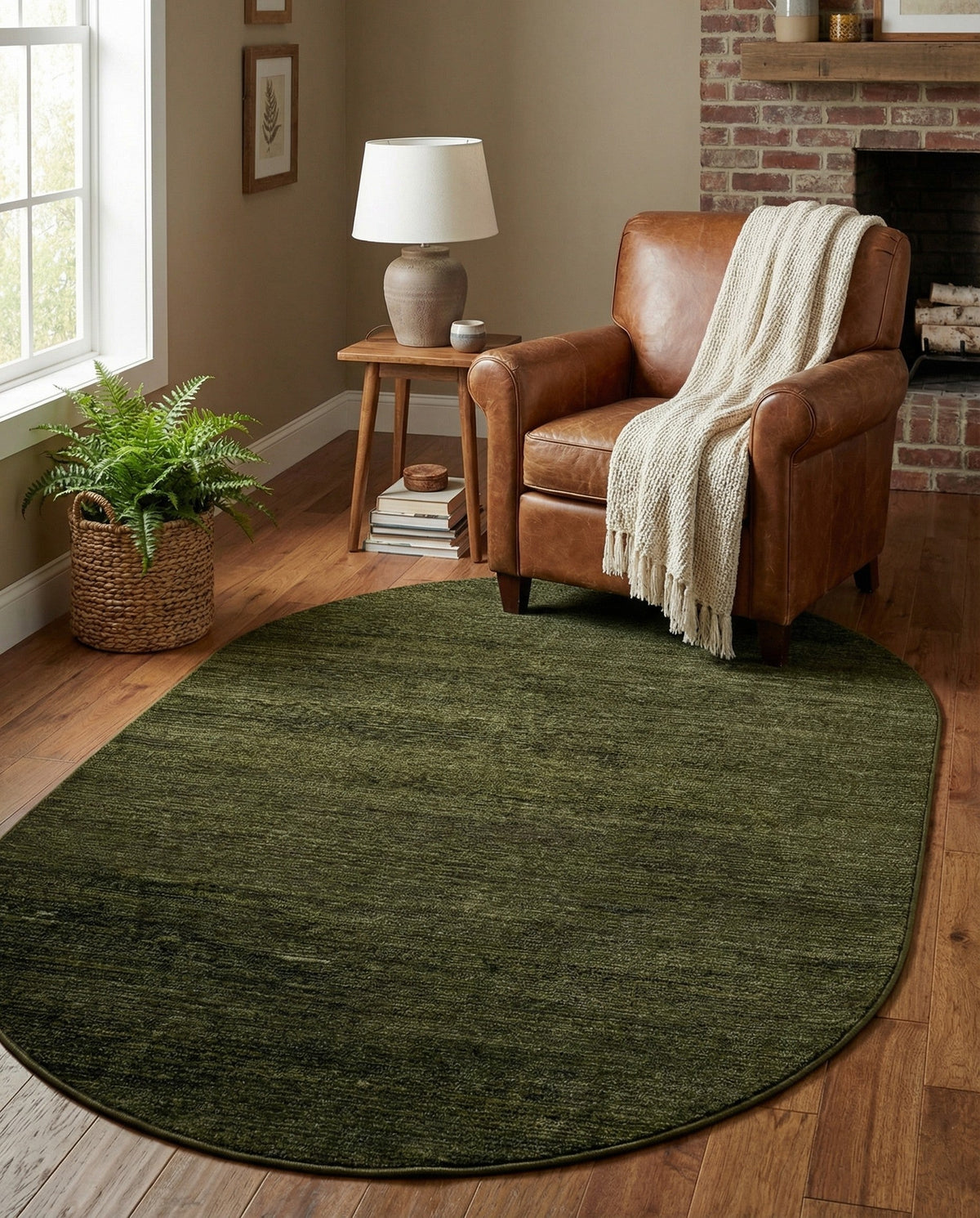 Bloomsbury Elegance Collection Area Rug -  Kensington (Green) Oval Green  lifestyle 82